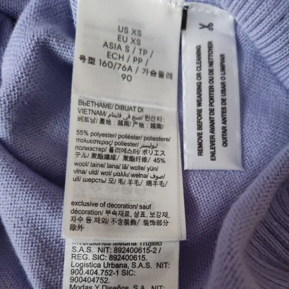 Calvin Klein V-Neck Sweater Top Light Purple Size XS Extra Small - Picture 11 of 13